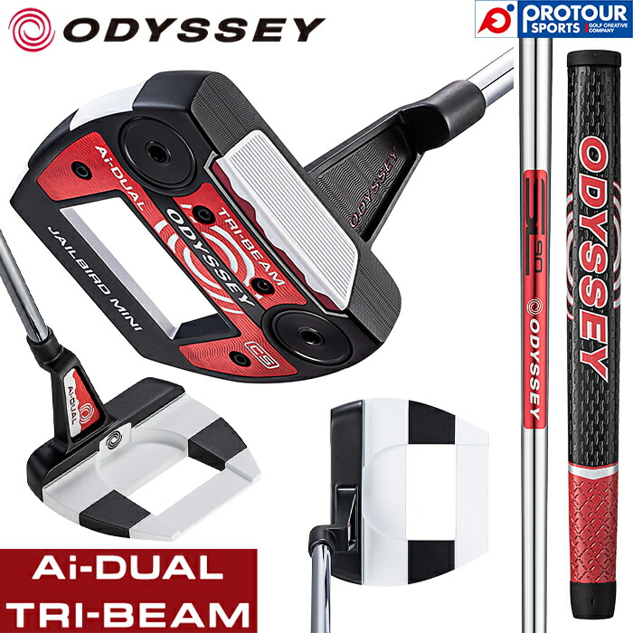 Callaway ODYSSEY Ai-DUAL TRI-BEAM JAILBIRD MINI CS PUTTER / キャロウェイ オデッセイ エーアイ デュアル トライ ビーム ジェイルバード ミニ CS パター 2026年モデル STROKE LAB 90 ヘッドカバー付き ネオマレット型 ラケットホーゼル メンズパター 日本正規品 送料無料