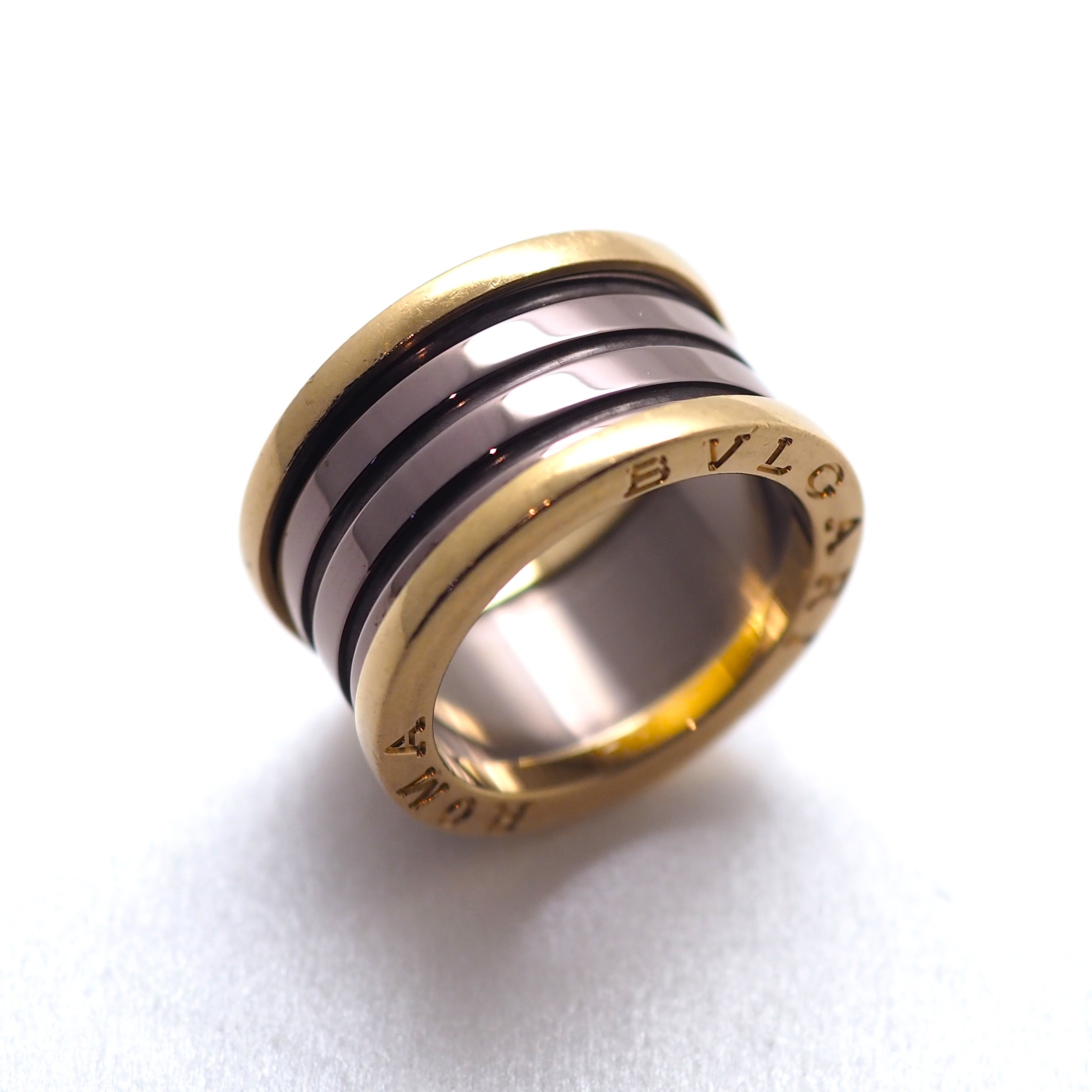 ブルガリ BVLGARI ビーゼロワン 4バンド ローマ リング #52 K18 PG