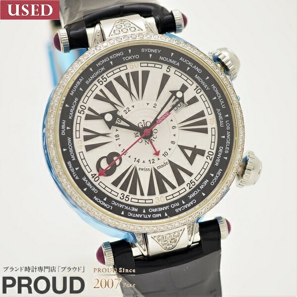ジオモナコ 101 世界限定234/350 ダイヤベゼル ATメンズ腕時計 稼働