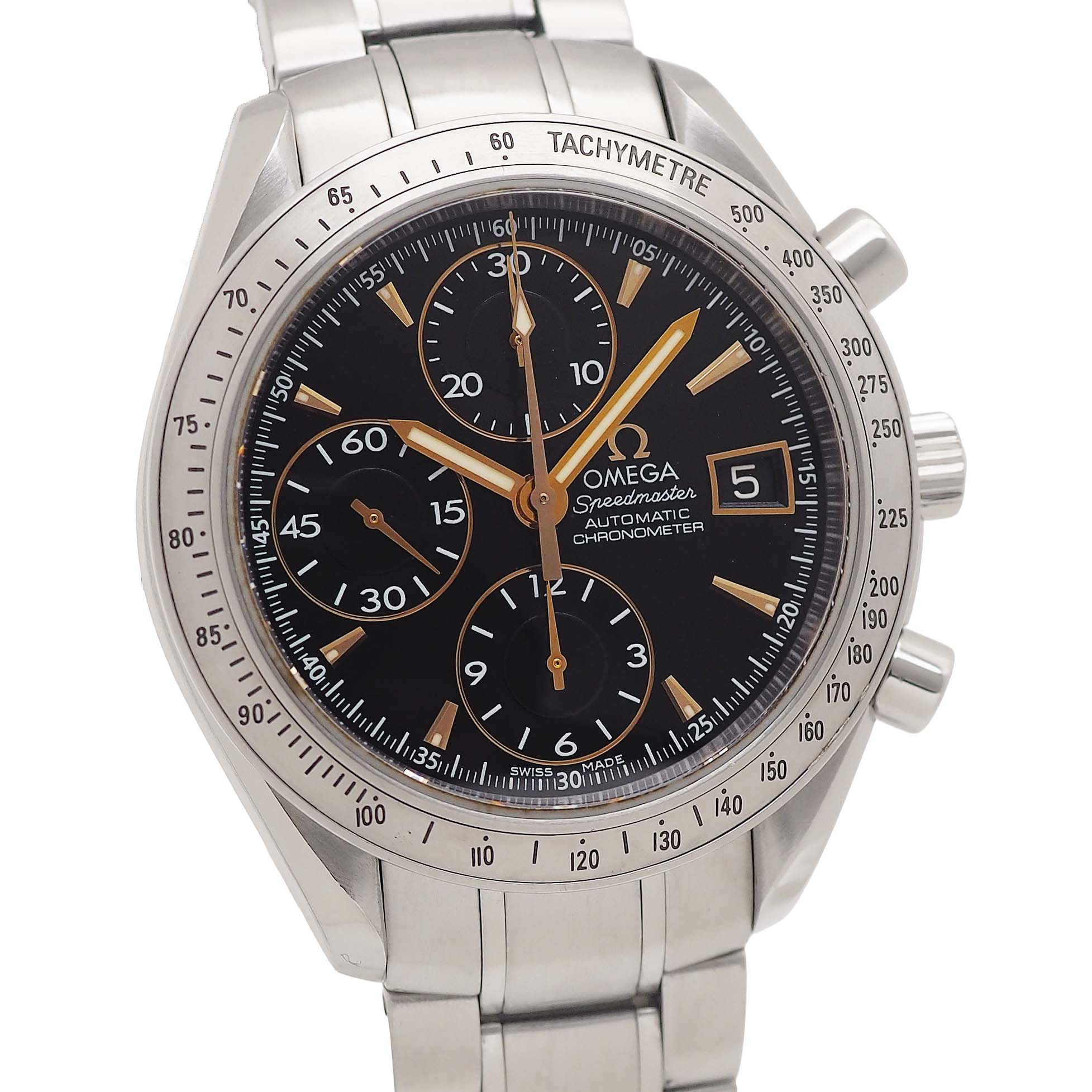 【中古】【本体のみ】OMEGA(ゼロ)  迅速さ御師匠さん デイト 日本押さえる 3211.50 メンズ 時辰儀 中古【貨物輸送、代引っ張ること委員会無料】