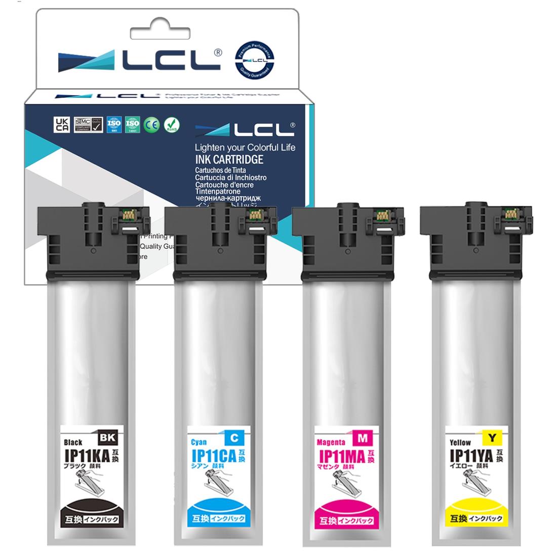 LCL エプソン用 IP11 IP11A IP11KA IP11CA IP11MA IP11YA 顔料 互換インクカートリッジ (4色セット) 対応機種： PX-S887 PX-M887F