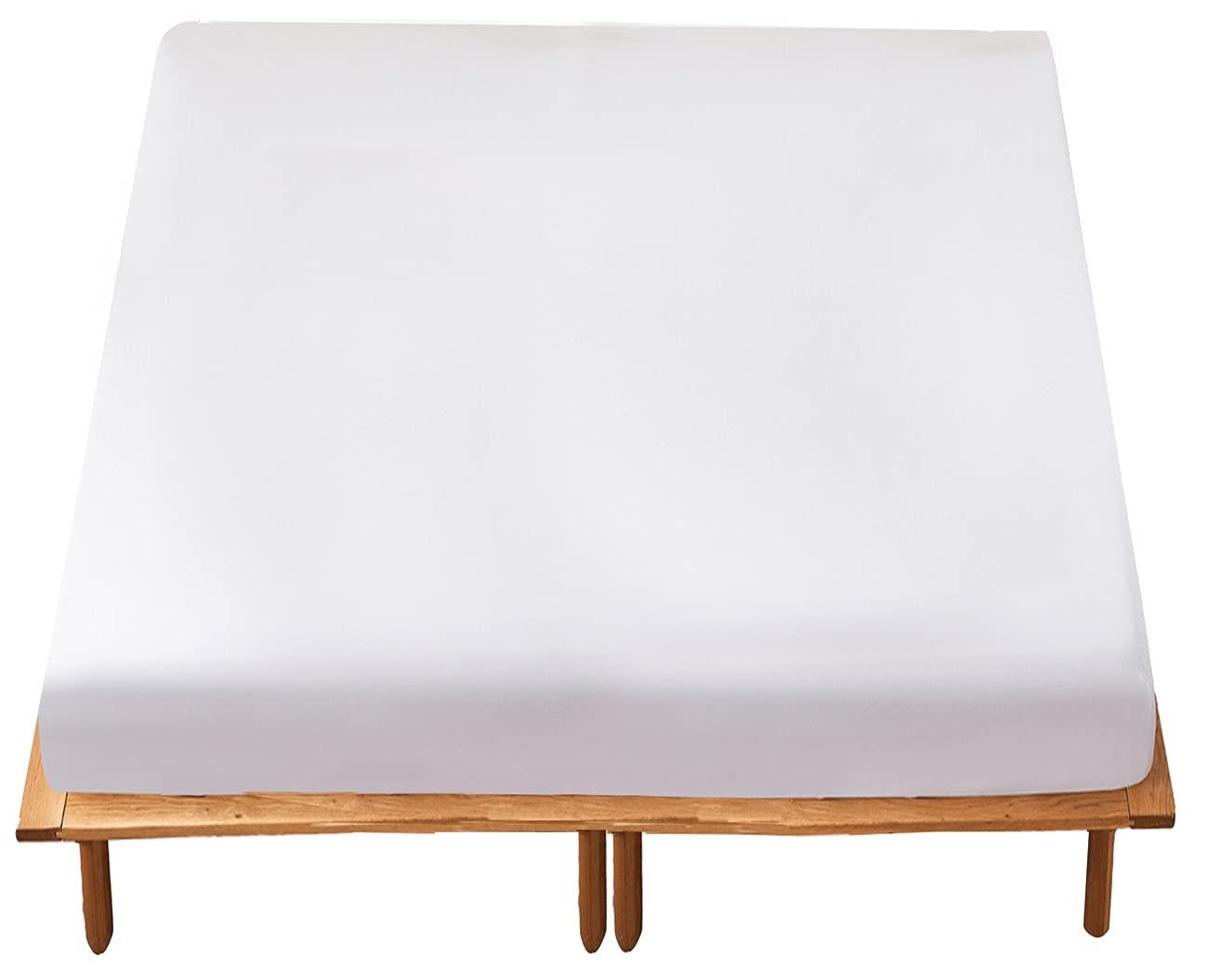 ボックスシーツ セミファミリー 220x200x35cm マットレスカバー 綿100％ 全周ゴム付き ベッドシーツ ベットカバー 洋式・和式兼用 毛玉なし 着脱簡単 抗菌防臭 防ダニ ホワイト