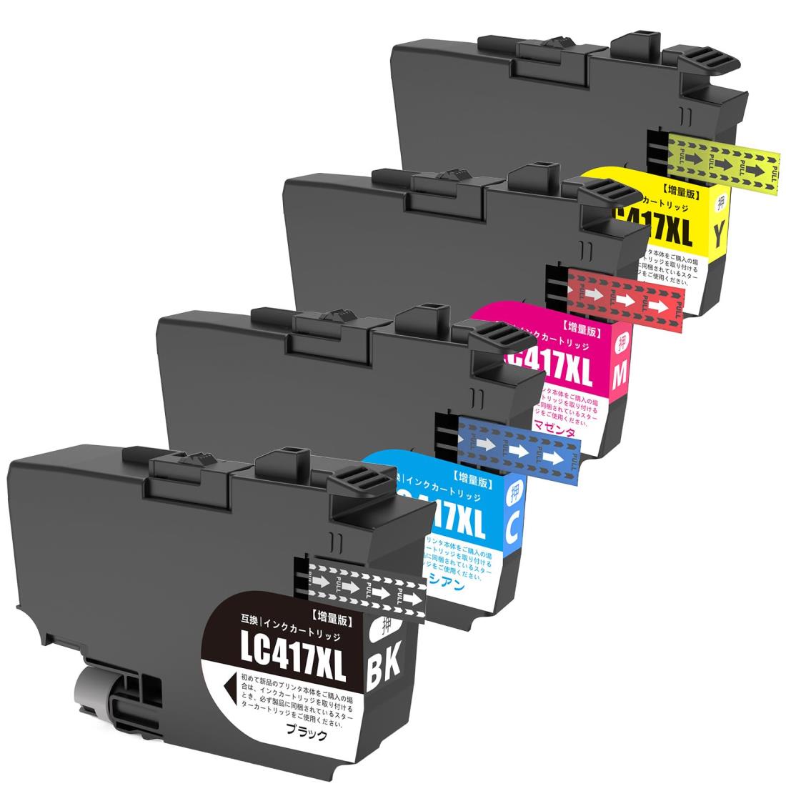 【SHUOLEI】茶飲み友だち用 Brother用 LC417XL-4PK 取り替えっこインキ薬莢LC417XL インキ 最新手当て型 最目覚ましい取り替えっこインキ薬莢大静電容量 残量見せびらかす 相応う型番：HL-J7010CDW MFC-J5800CDW MFC-J7500CDW MFC-J7600CDW（4色容器に並べる）