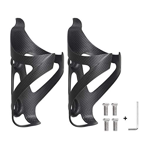 ROADNADO カーボン 自転車ボトルケージ 2個、ボトルホルダー カーボン、カーボンファイバー 自転車ドリンクホルダー 25g炭素繊維 超軽量 伸縮性がよく ブラック