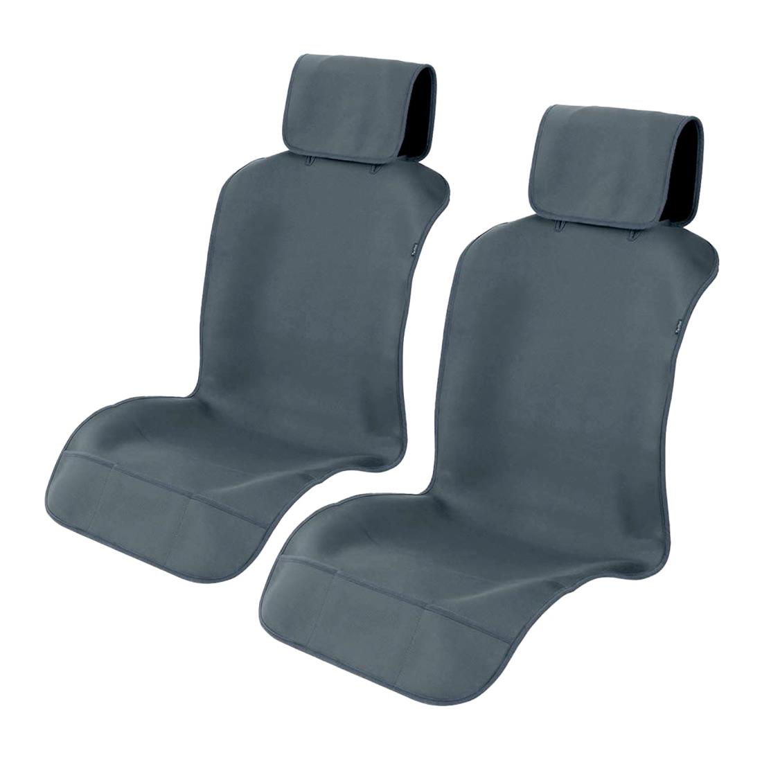 TanYooカーシートカバー 防水 車防水シートカバー 前席用 軽/普通車に適用 ずれにくい SBRボンディング シート保護 グレー フロント 2PCS
