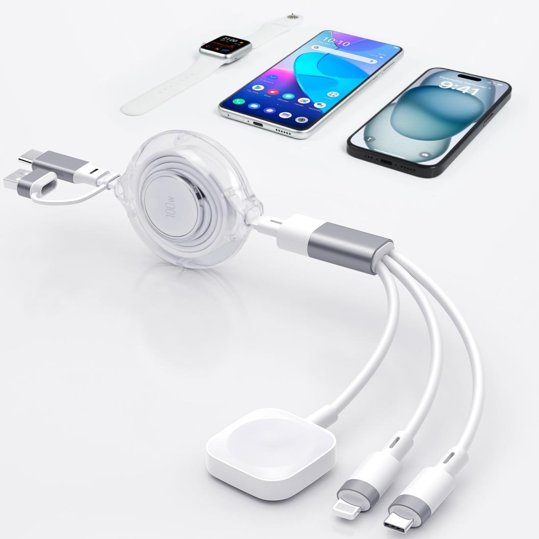 楽天市場】Shell 巻き取り式 充電器 for アップルウォッチ 65W 伸縮式