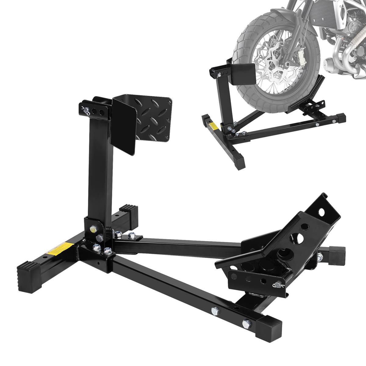 Donext フロントホイールクランプ バイクスタンド タイヤ固定スタンド 17インチ～21インチ対応 耐荷重680KG/1500LBS バイク展示 ブラック
