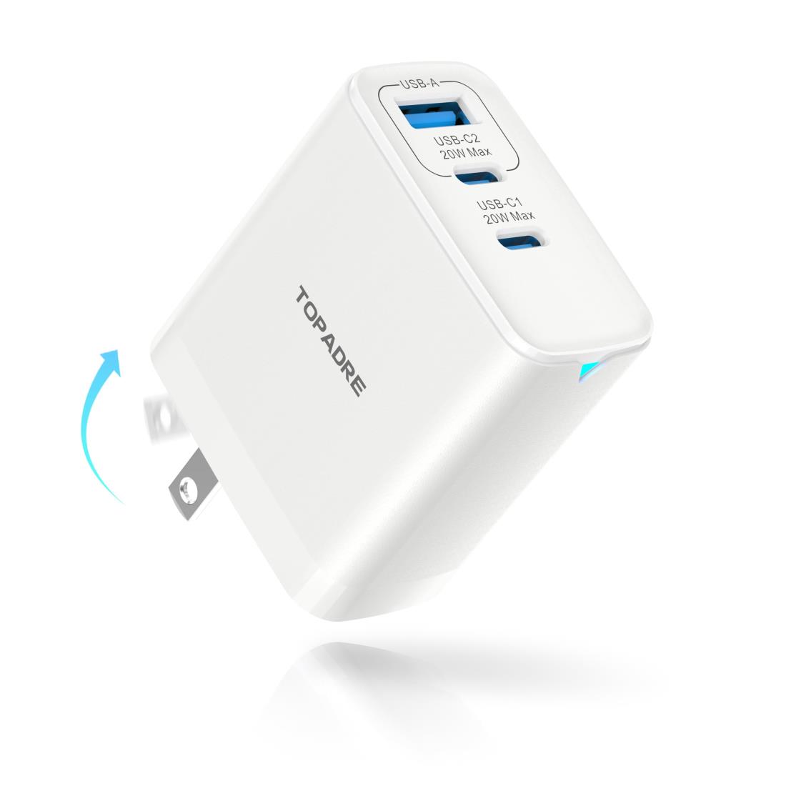 楽天市場】TOPADRE 合計40W 急速充電器 Type-c USB コンセント 折畳み 