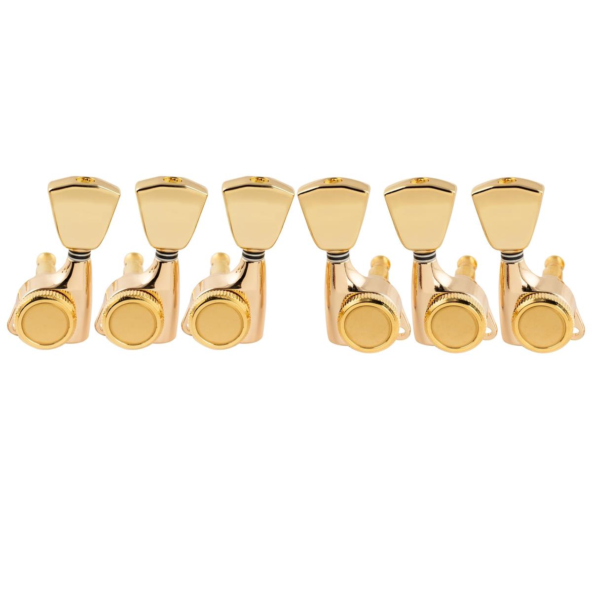 Musiclily Pro L3R3 ギターロック式ペグLocking Tuners エレキギター/アコースティックギター用、 ゴールドキーストーンボタン 6,445円