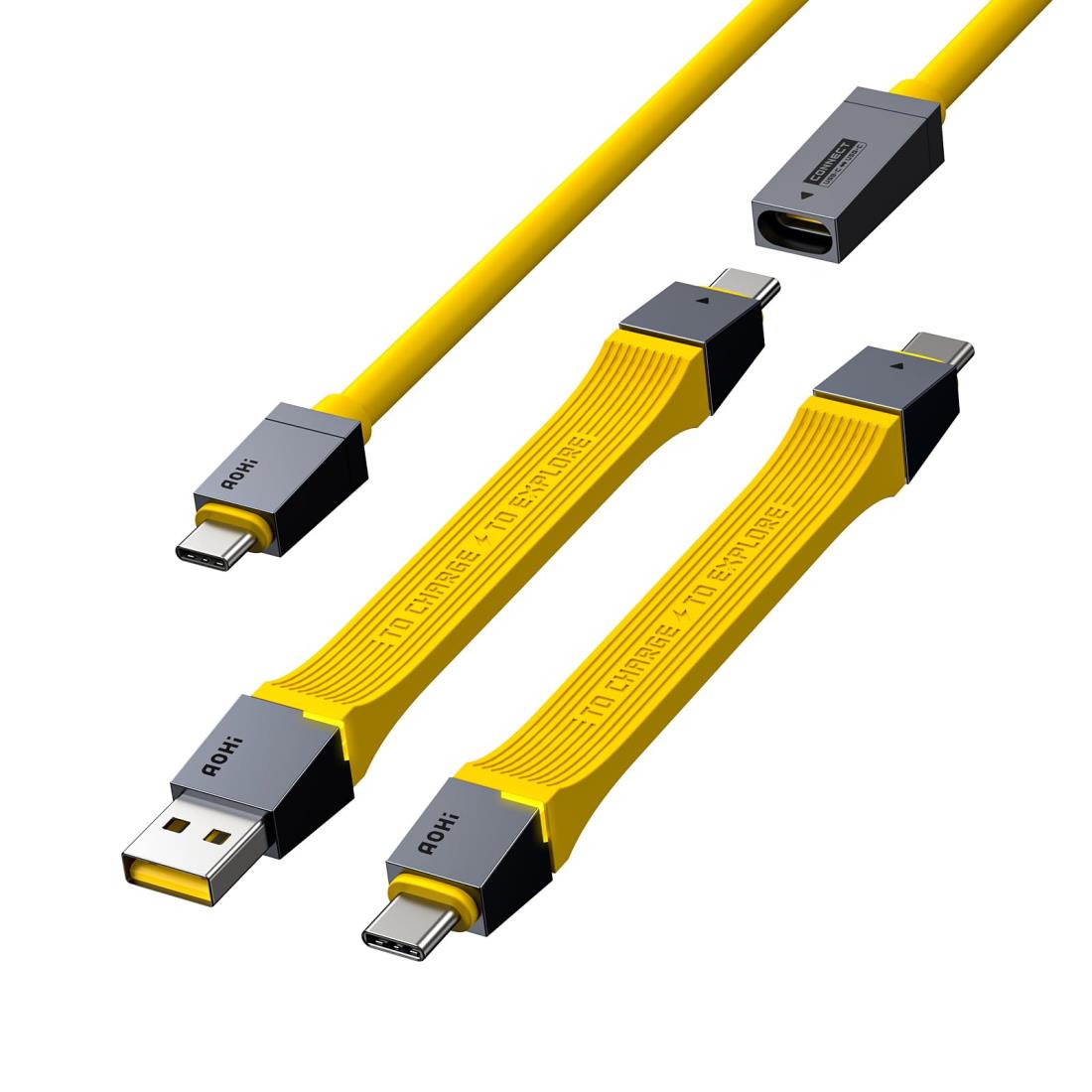 AOHI Future 240W USB C-USB C ケーブル USB4 ケーブルセット 4 in 1 【PD3.1急速充電/40 Gbps データ転送】 8K HD ディスプレイに対応 iPhone 15/Galaxy/MacBook Pro/Type-C ラップトップ/ハブ/ドッキング用