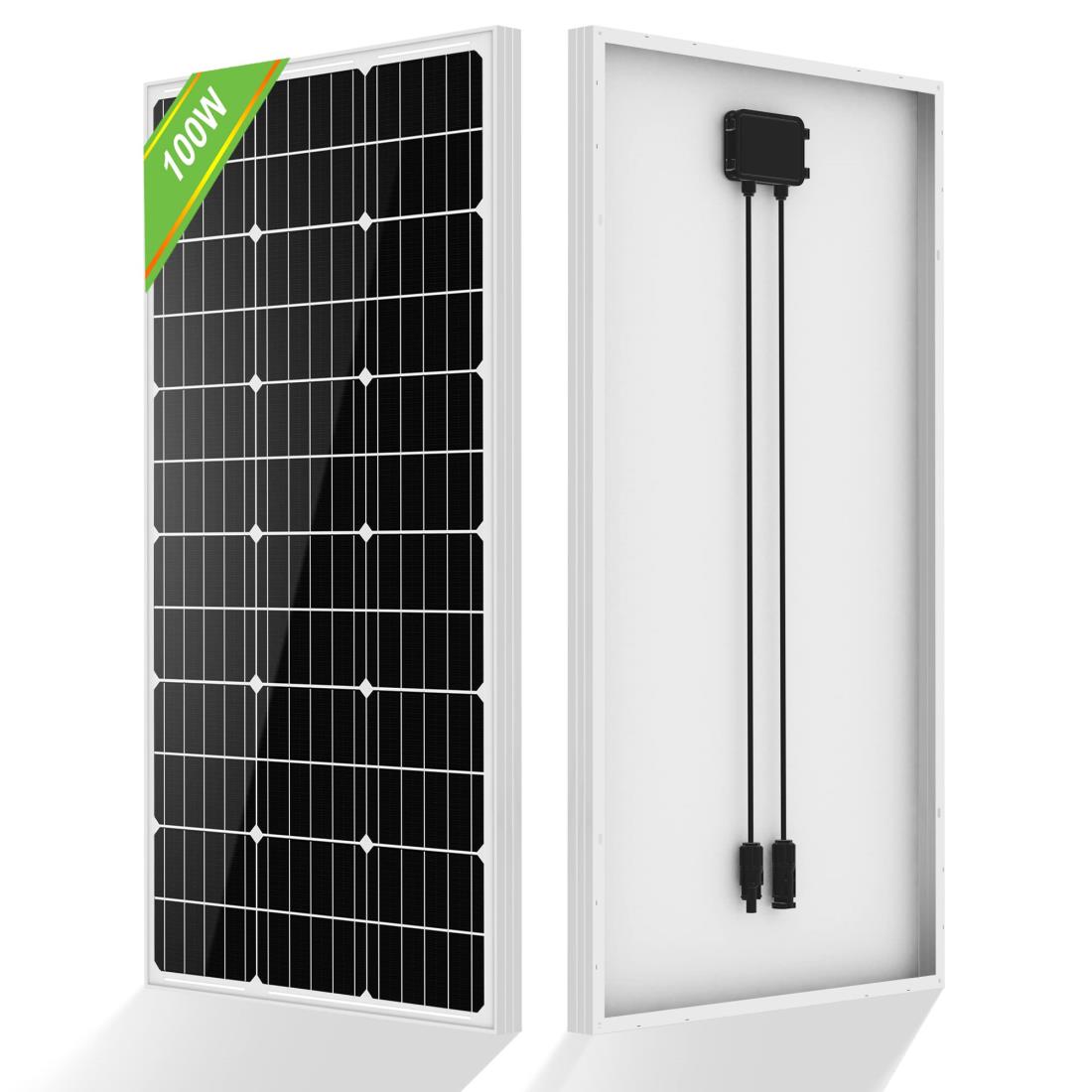 ECO-WORTHY ソーラーパネル 100W 単結晶【 毎日の発電量は約0.4ｋｗｈ】 12Vシステム充電・蓄電対応 小型車、船舶、屋根、ベランダーに設置 災害対策｜PS-Direct