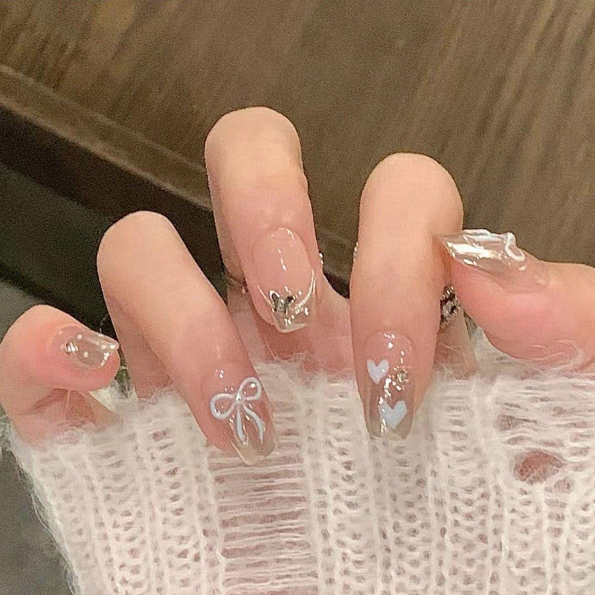 楽天市場】happykau ネイルチップ 24枚入 ネイルチップ ショート つけ