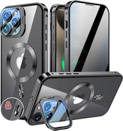 iPhone シルバー デュアルカメラ スタンド付き iPhone 16 Pro スタンド搭載ハイブリッドケース 「mycam Stand