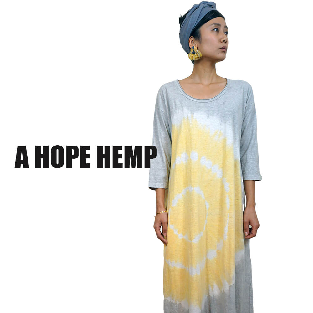 楽天市場 A Hope Hemp ア ホープヘンプ ドロップショルダールーズ ワンピース ベンガラ 染め ヨガ ライフスタイル Psps