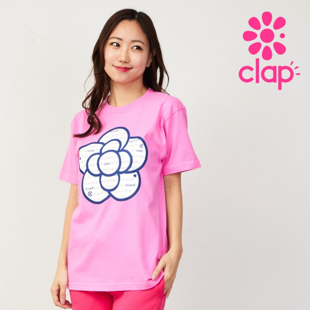 clap クラップ フィットネスウェア レディース トップス レディース 半袖 ROSE CLAP TEE M/Lサイズ ダンスウェア tシャツ 柄 ピラティス 2026 新作
