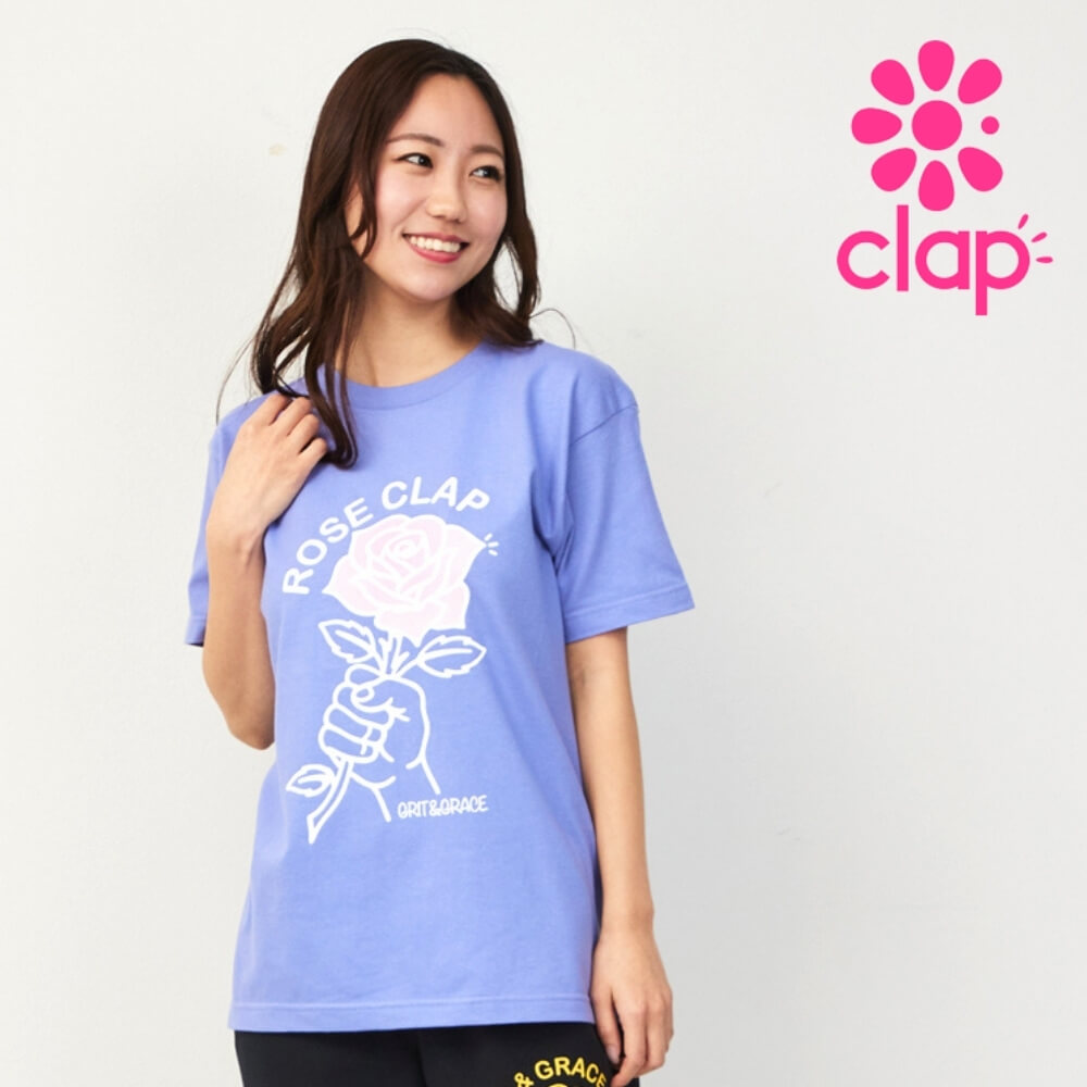 clap クラップ フィットネスウェア レディース トップス 半袖 tシャツ ROSE CLAP TEE M/フリーサイズ ダンスウェア Tシャツ 柄 ピラティス 2026 新作