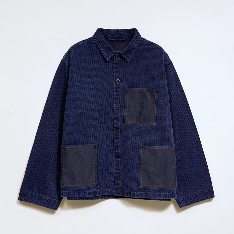 ◯ Nigel Cabourn - USMC CHORE JACKET HERRINGBONE - INDIGO