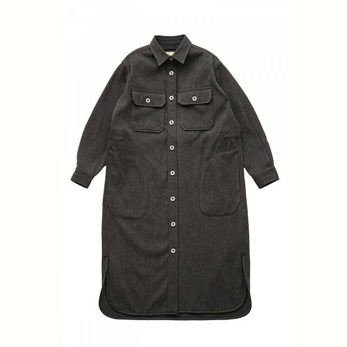 Nigel Cabourn woman - LONG CPO DRESS(MELTON) - CHARCOAL GRAY