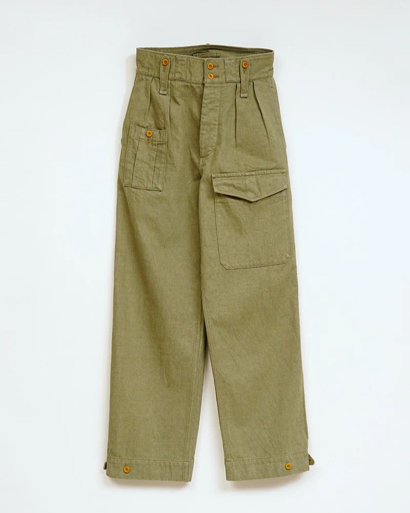 ◯ Nigel Cabourn woman - BRITISH ARMY PT LOOSE DENIM W - GREEN｜PSC