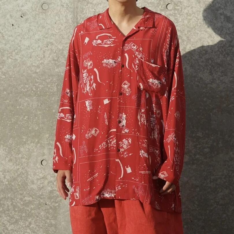 Porter Classic - ALOHA LONG SHIRT FRENCH FILM - RED