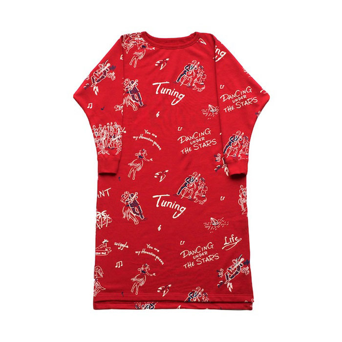Porter Classic ★★★ - FLOCKY SWEAT LADIES ONE PIECE - RED｜PSC