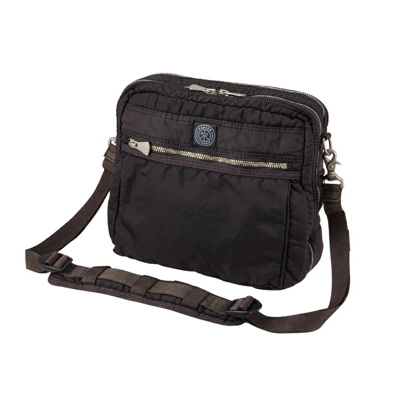PORTER CLASSIC - SUPER NYLON SIMPLE SHOULDER BAG - BLACK