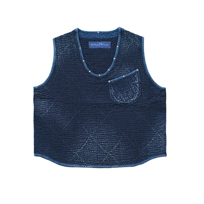 新作 大人気 Porter Classic - SASHIKO PULLOVER VEST BLUE ポーター