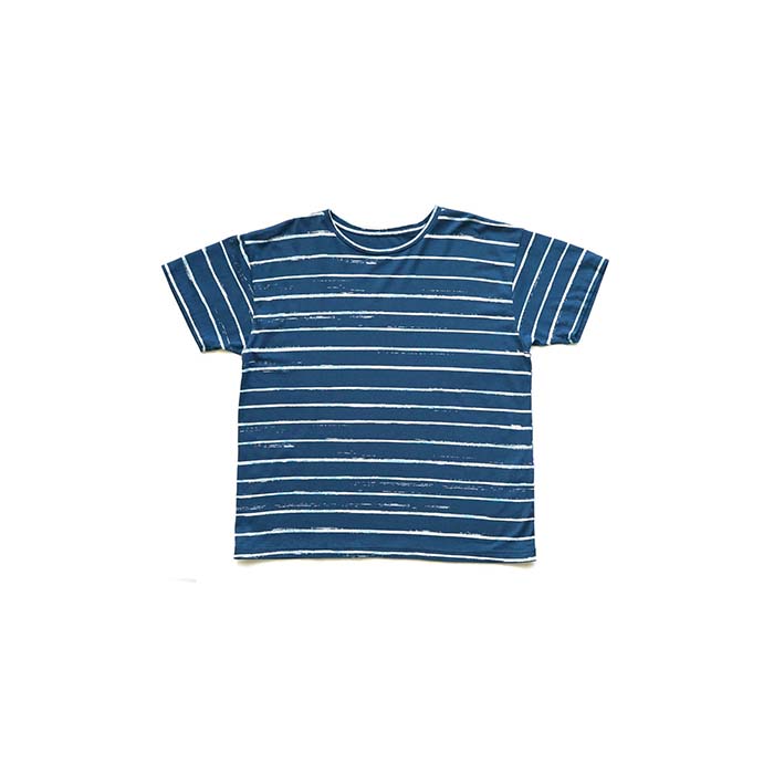 【10%OFF ボーイ古典派音楽】Porter Classic - ARTIST BORDER T-SHIRT - NAVY