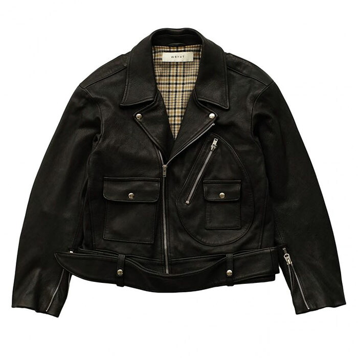 WRYHT - KNOTTED WAIST MOTO JACKET - BLACK|PSC