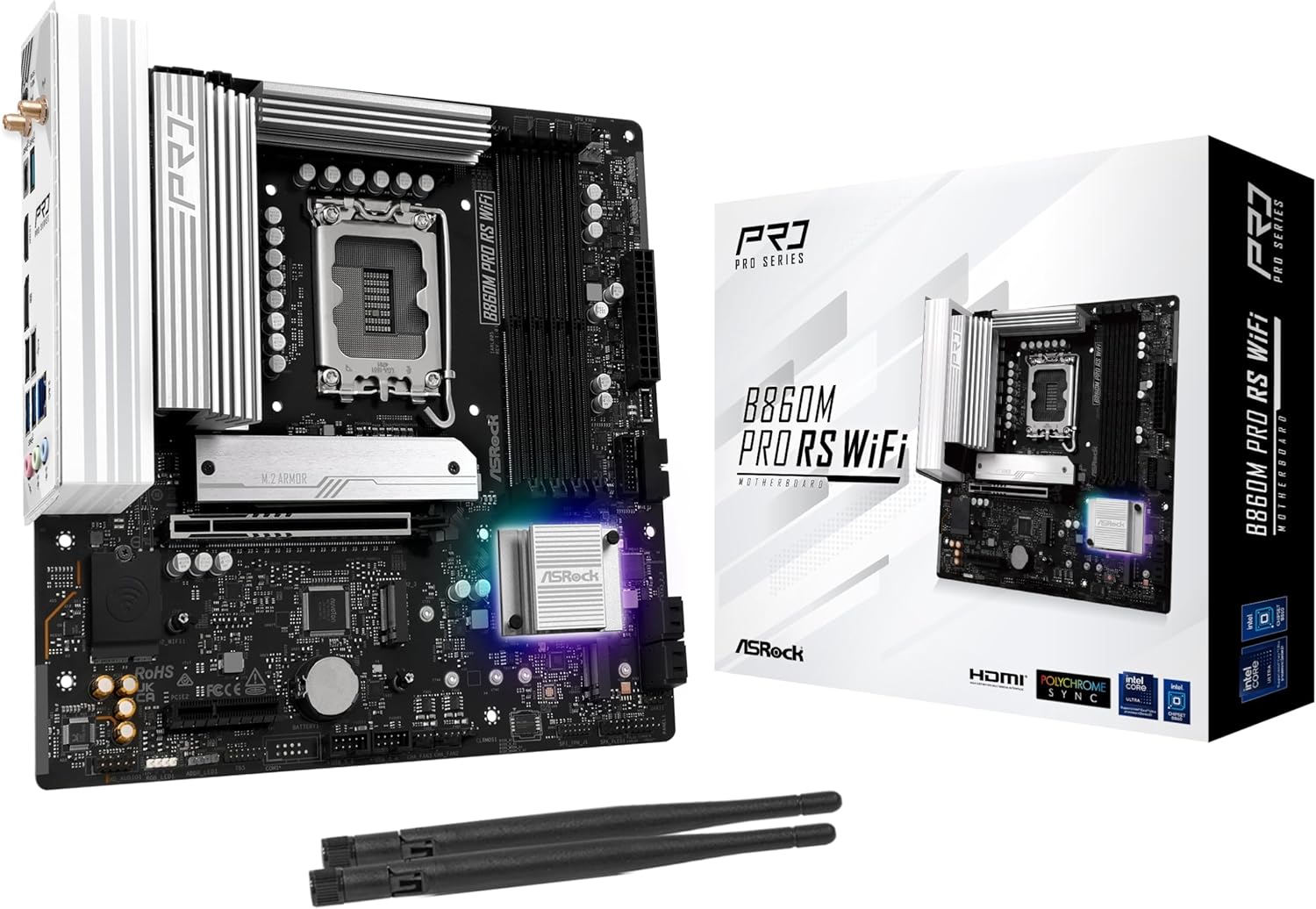 【P5倍 4/14 20:00~4/17 09:59】ASRock マザーボード B860M Pro RS WiFi Intel CPU Core Ultra (LGA1851) 対応 B860M チップセット DDR5 Micro ATX マザーボード 【国内正規代理店品】
