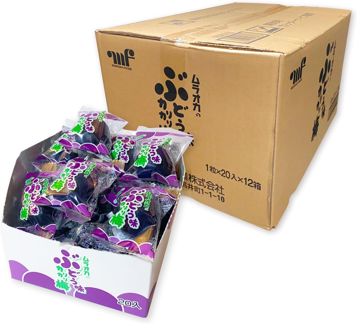 楽天市場】村岡食品 カリカリ梅 ぶどう味 20粒×12箱セット ケース販売
