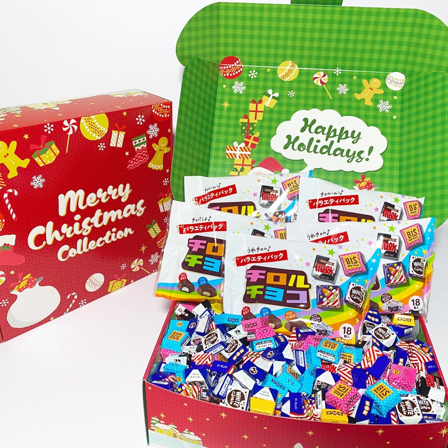 チロル チロルチョコ クリスマス バラエティアソート 180個 Xmasギフトボックス 大容量 個包装 スイーツ チョコ プチギフト プレゼント