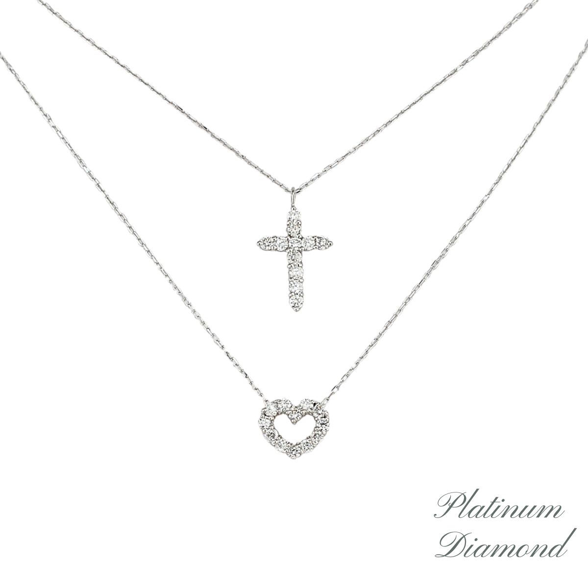 ネックレス ダイヤ プラチナ PT pt 0.15c ダイヤモンド ダイヤネックレス ダイヤモンドジュエリー クロス ハート かわいい ハートモチーフ プレゼント クリスマス ホワイトデー 厄除け