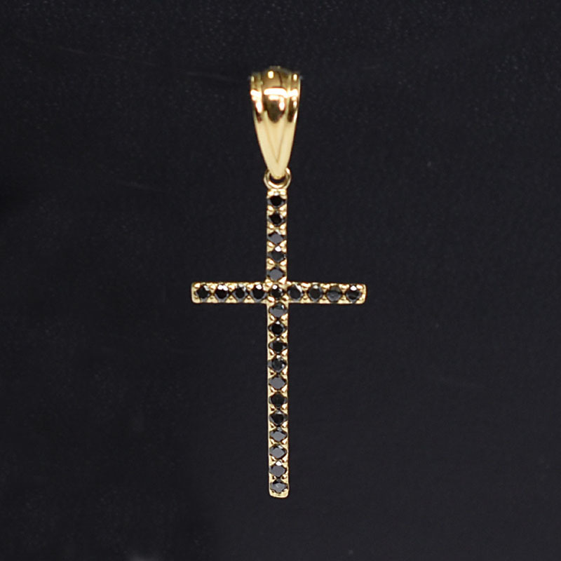 【楽天市場】K18 ペンダントトップ ブラックダイヤモンド 18金 ブラックダイヤ 0.5ct ペンダント クロス 十字架 メンズジュエリー