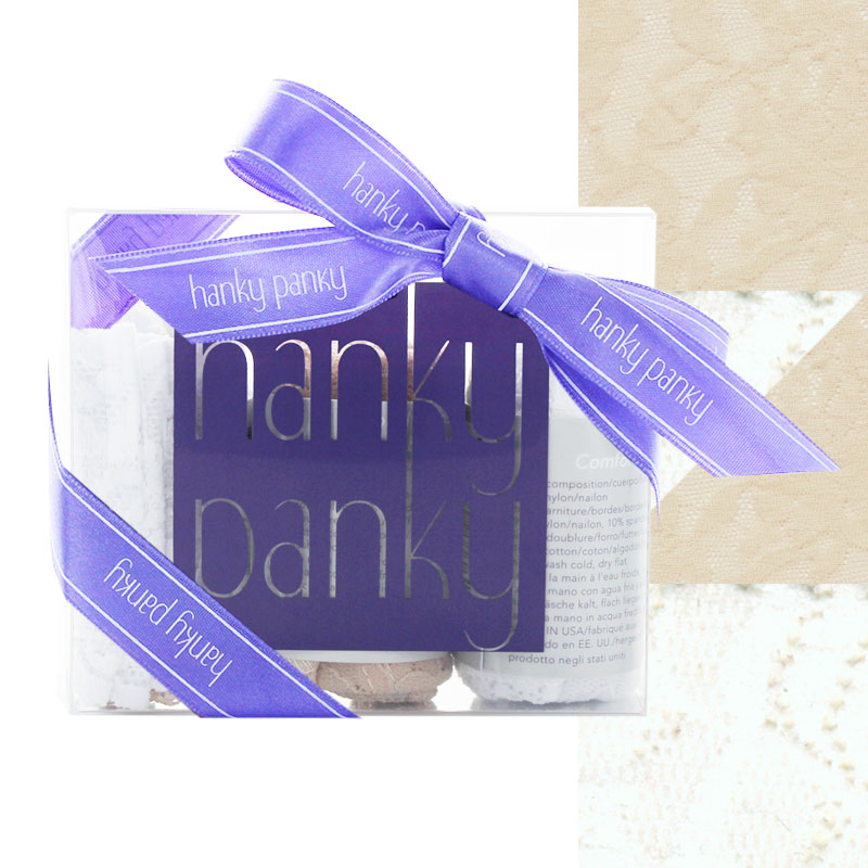 ハンキーパンキー hanky panky Tバック 3パック ロー ライズ タンガ イン ロゴ ボックス (チャイ / ホワイト / チャイ・ホワイト) レディース 下着 ランジェリー セクシー 総レース プレゼント ギフト 正規品