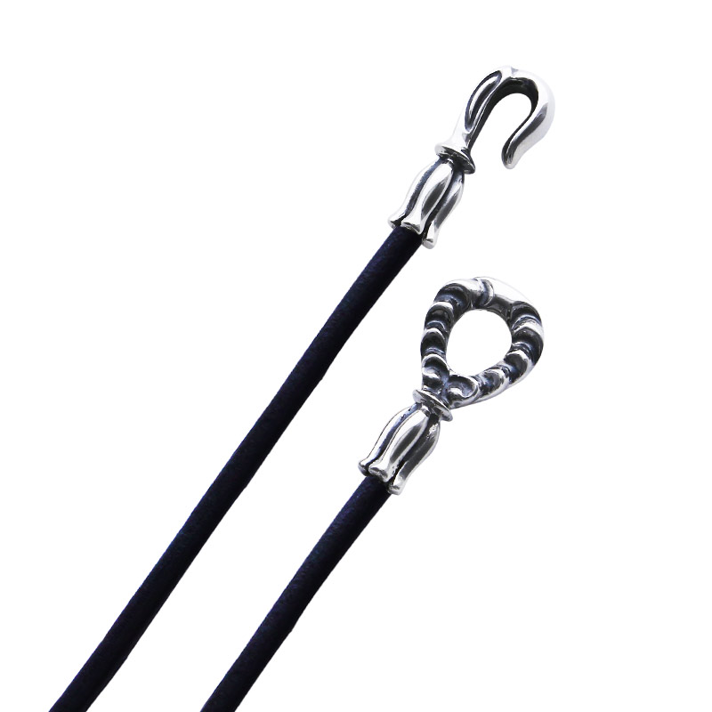 ロンワンズLONE ONES ネックレス メイティングフライトフック ブラックレザー (M) シルバー ジュエリー ブランド アクセサリー プレゼント ギフト 正規品 レナードカムホート レディース メンズ