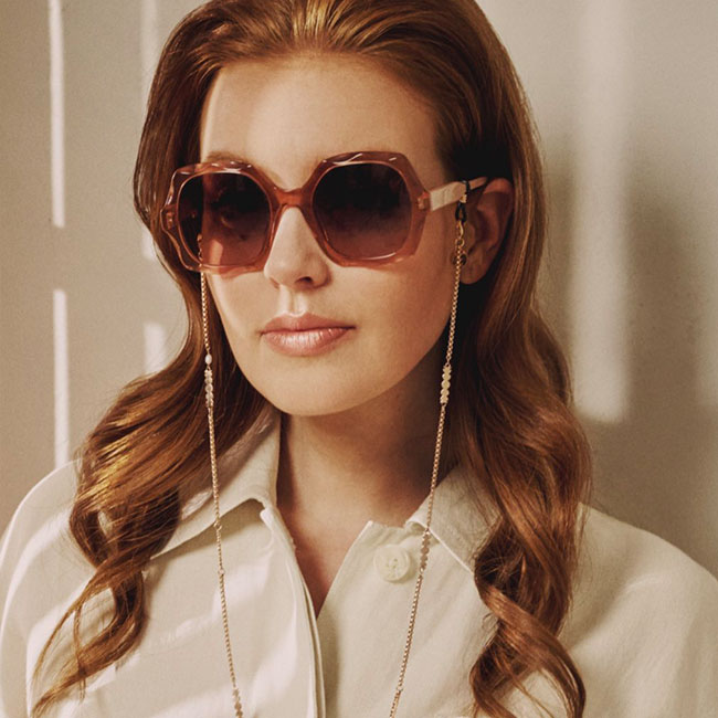 SUNNY CORDS サニーコーズ 眼鏡チェーン店Chloe deux rose gold黒眼鏡 水のみ吊りひも メガネストラップ ステンレス鋼 レディース メンズ 差し上げ物 定め事品