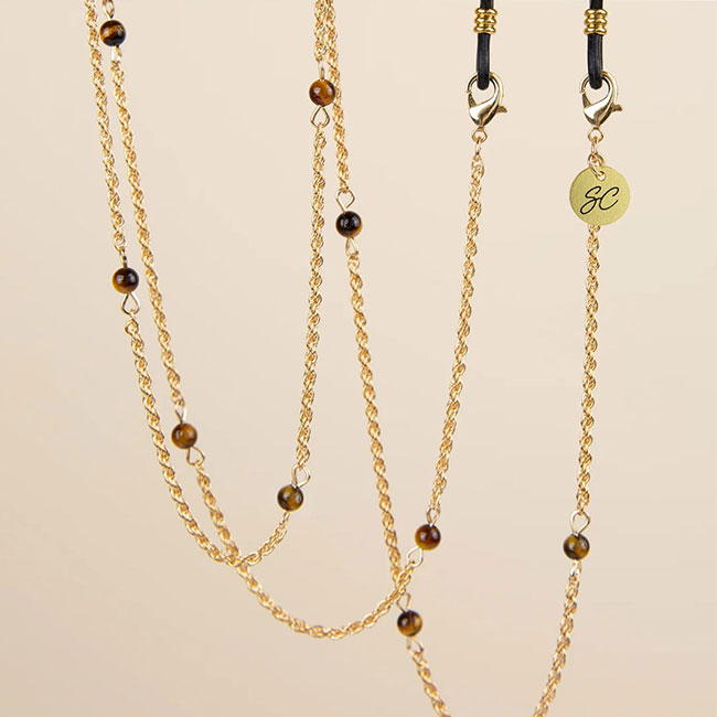 SUNNY CORDS サニーコーズ メガネチェーンTess tiger eyeサングラス グラスコード メガネストラップ ステンレス レディース メンズ プレゼント 正規品｜ピーアンドティートレーディング 8,303円