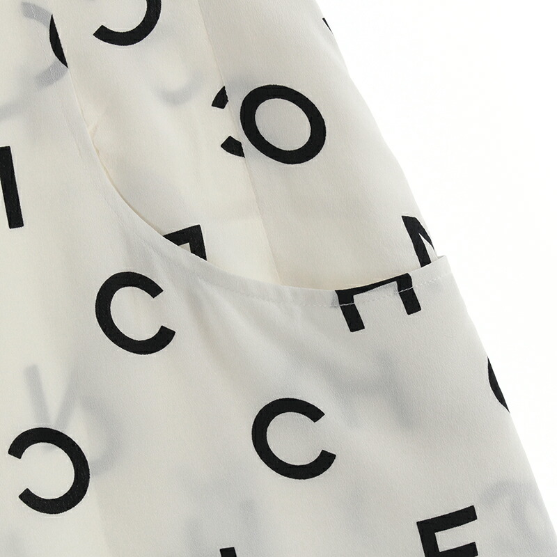 極美品 シャネル CHANEL ホワイト ワンピース eit0627P4040 ココマーク 