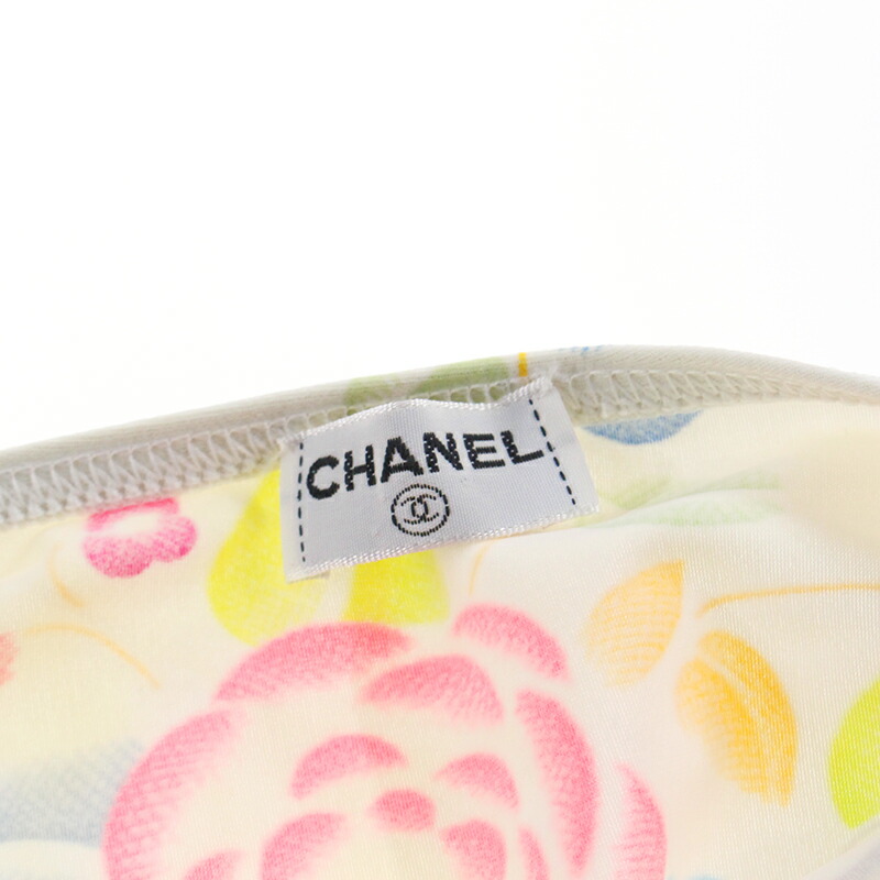 美品 シャネル CHANEL 総柄 マルチカラー マイヨ ワンピース