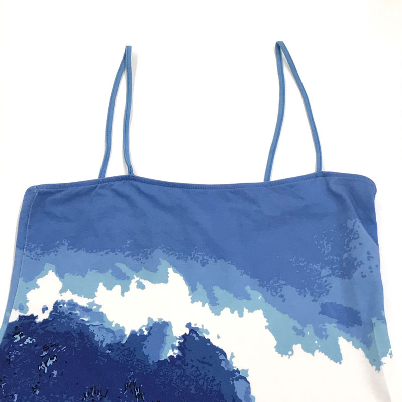 美品 シャネル CHANEL キャミソール ブルー系 02S ココマーク