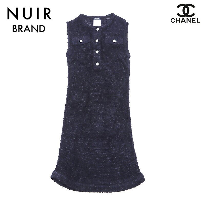 楽天市場】シャネル CHANEL カシミア混 34 2000s 半袖 ワンピース ネイビー WS8245 【中古】 : NUIR BRAND 楽天市場店