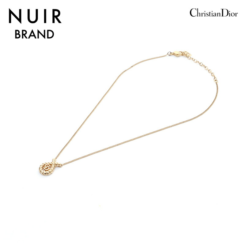 ✨極美品 希少✨ クリスチャンディオール 旧ロゴ ストーン ネックレス ゴールド ✨超希少 極美品✨ Christian Dior ネックレス ロゴ ゴールド
