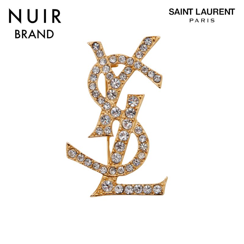 【美品】イヴサンローラン　YSL リボン　ゴールド　ブローチ　ヴィンテージ YSL イヴサンローラン ブローチ ヴィンテージ ゴールド