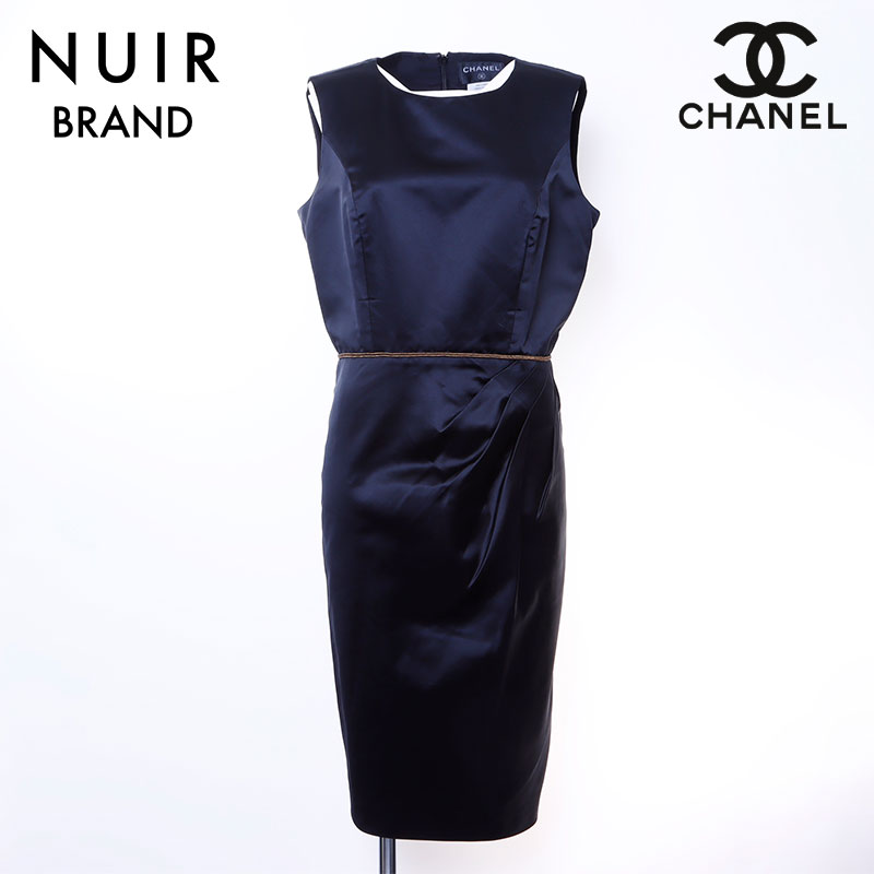 CHANEL ノースリーブドレス ブラック 38 シャネル CHANEL ヴィンテージ ドレス マキシ ワンピース