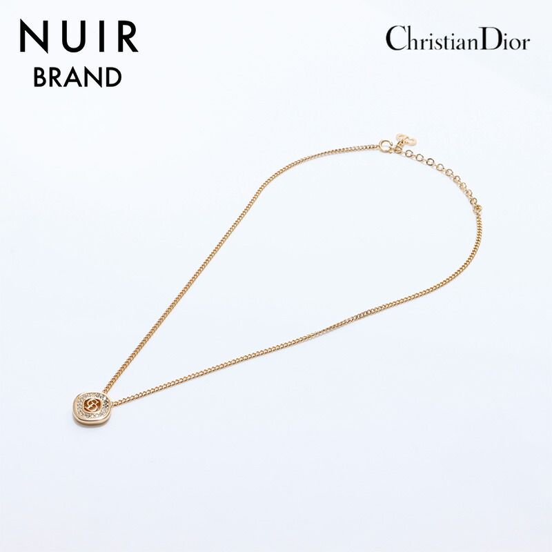 【ヴィンテージ】【訳アリ】Christian Dior ロゴスウィングネックレス Christian Dior ディオール ロゴ ネックレス ゴールド ヴィンテージ