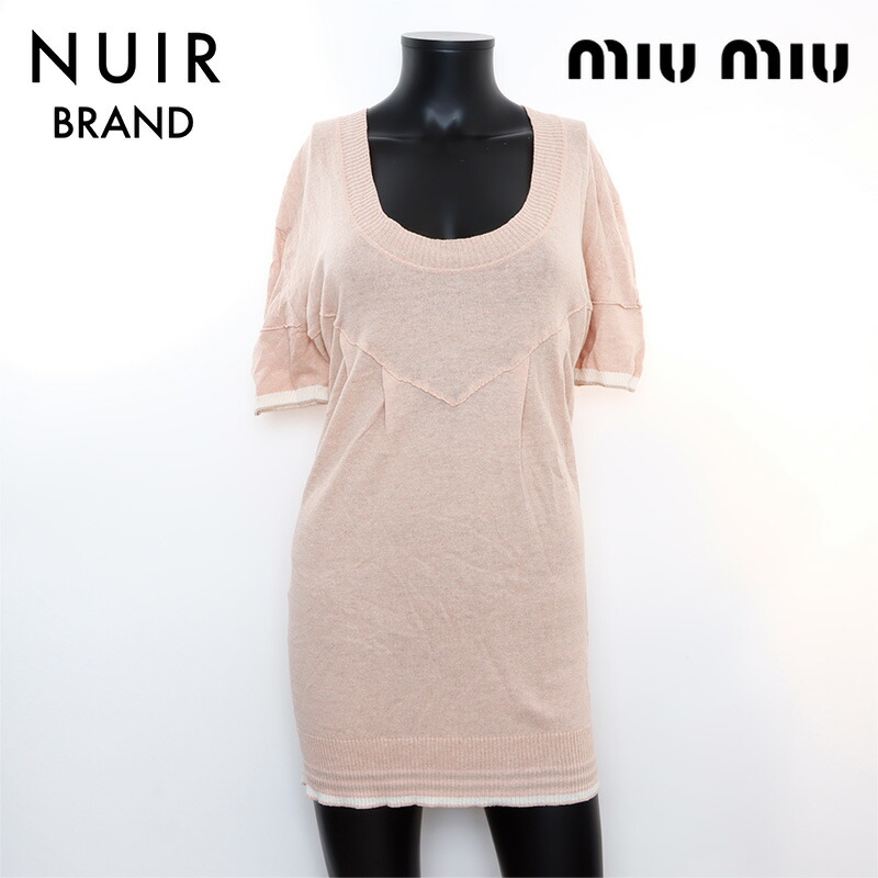 楽天市場】ミュウ ミュウ Miu Miu ロゴ 半袖 ニット クールネック