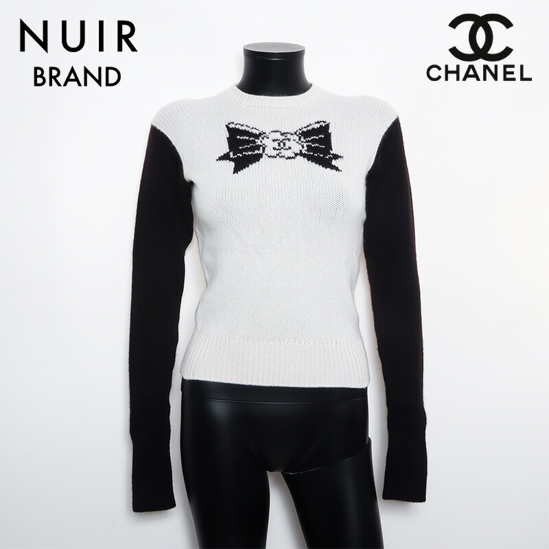 楽天市場】シャネル 95Aカメリアリボンモチーフ入カシミアニット