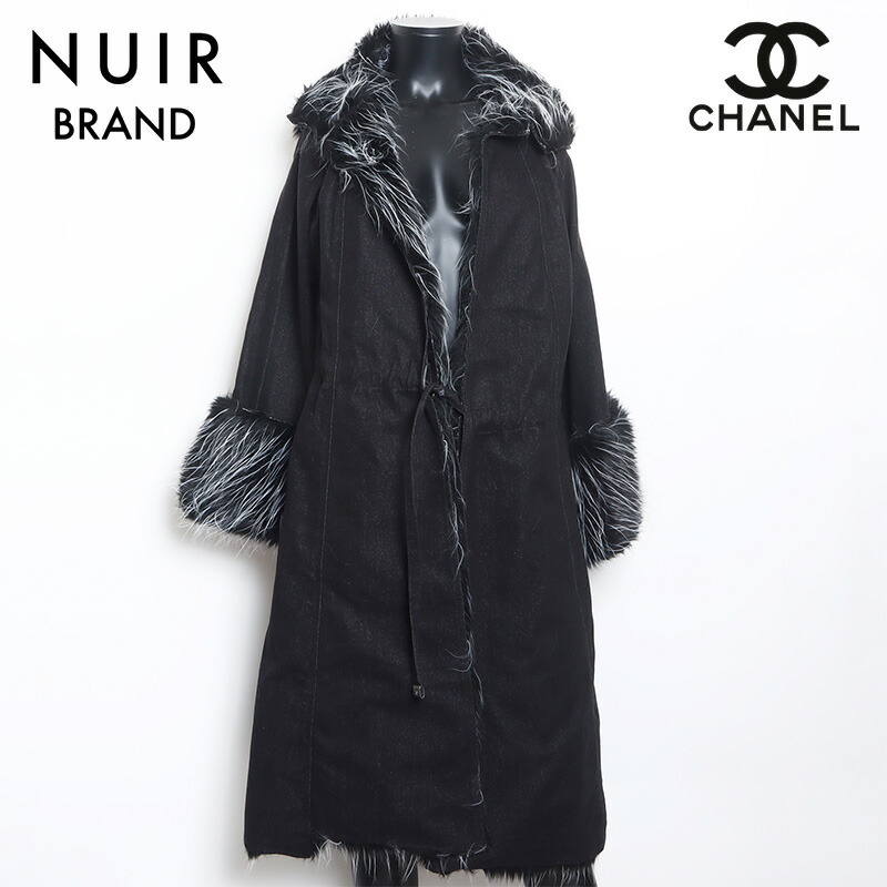 おもち様 シャネル P16680W02674 ニットコート ファー付 サイズ38 CHANEL - シャネル 22S コットン ココボタン 4ポケット ロング