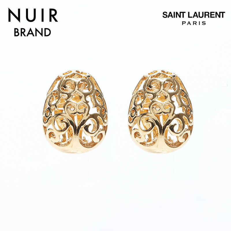 【美品】YSL ロゴハートイヤリング ゴールド ヴィンテージ Yves Saint Laurent YVES SAINT LAURENT/イヴ サンローラン YSL